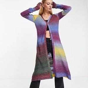 Emory Park Midi Cardigan in Grunge Rainbow